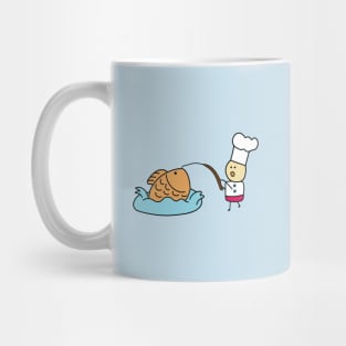 funny baker caught a giant fish bread Mug